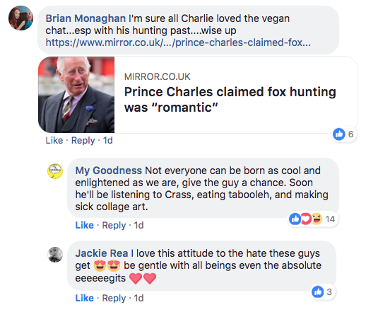 my goodness vegan Prince Charles